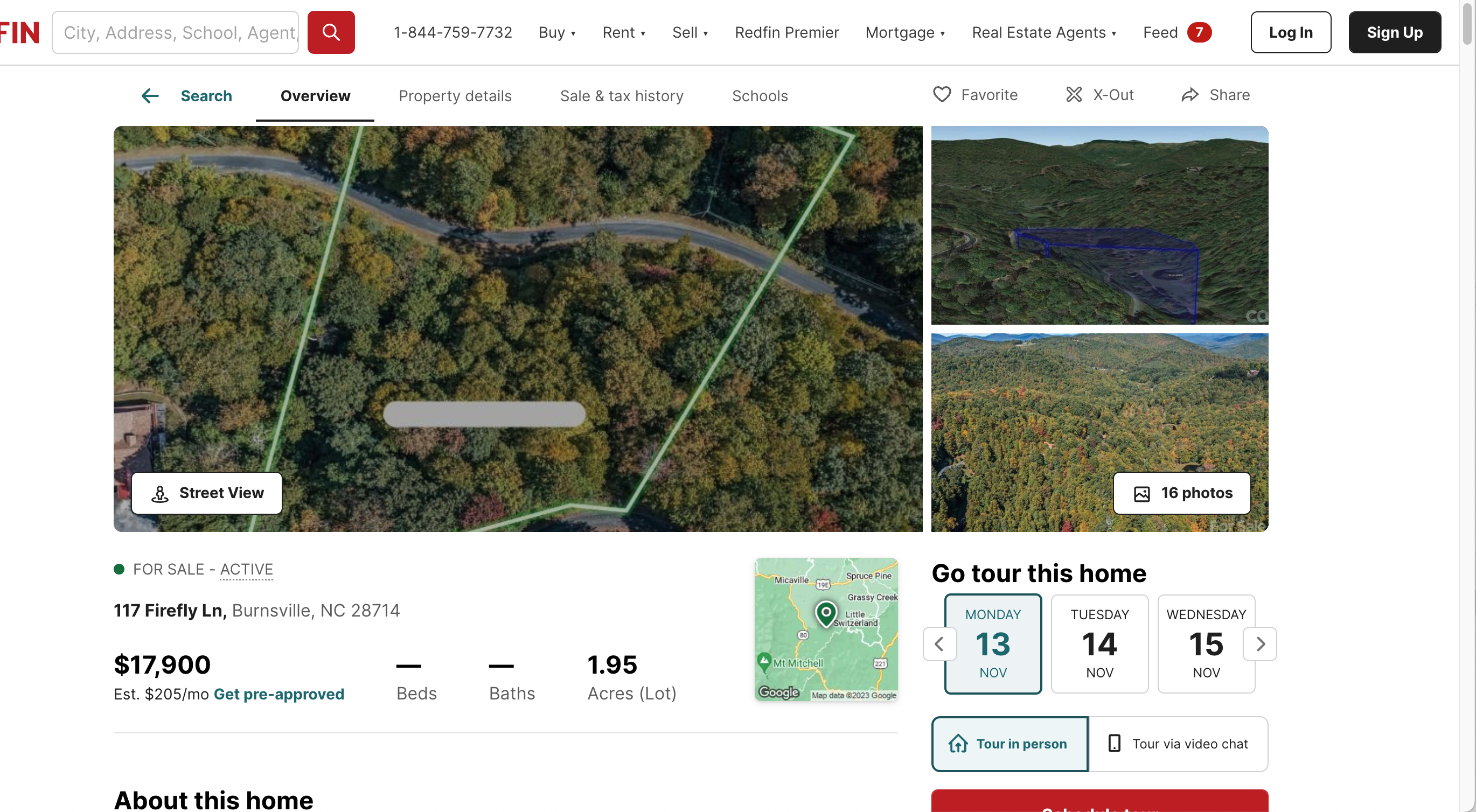 Image of 1.95 acre lot in Burnsville for sale for $17,900