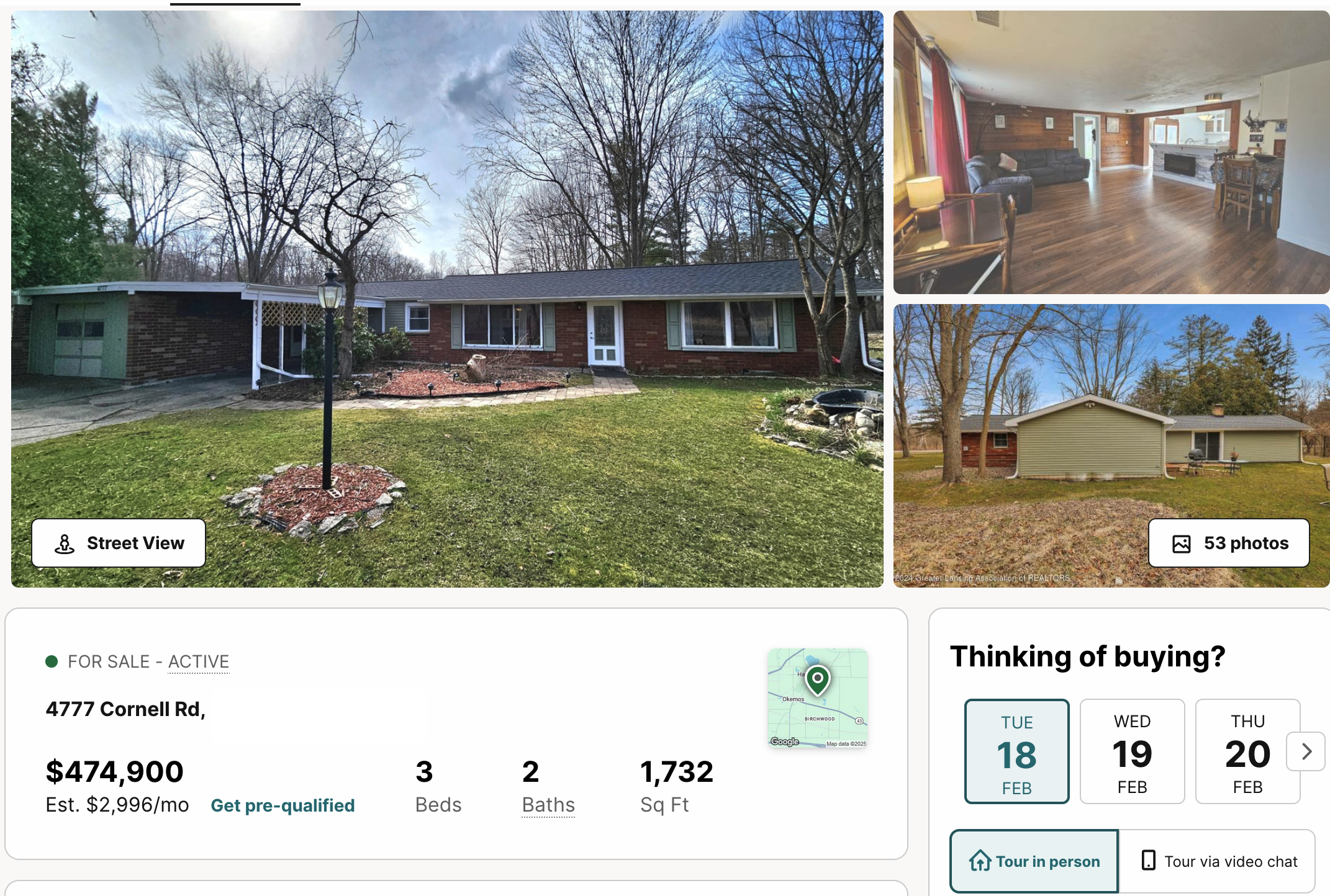 A 3-bedroom, 2-bath, 1700 square foot home listed at $474,900